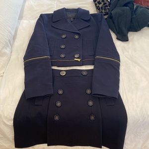 Jacket top with long removable sleeves with Matching skirt